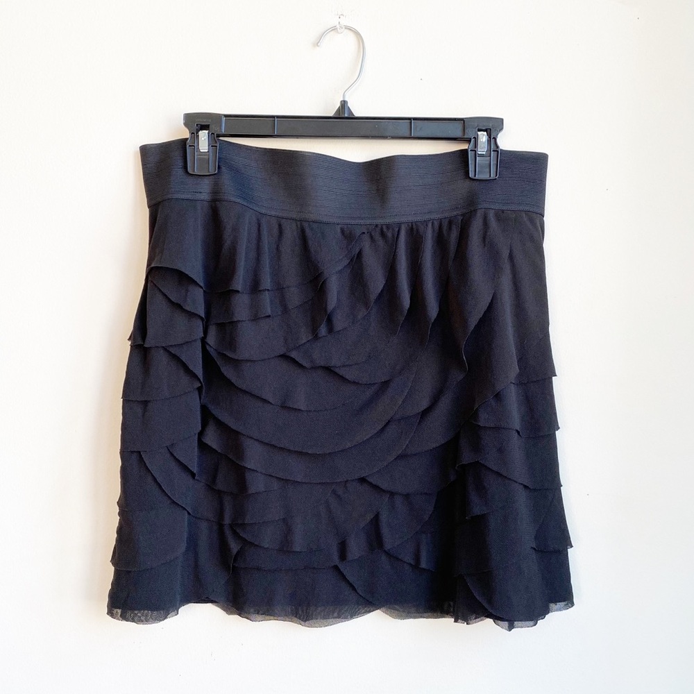 Express Tiered Mini Skirt Black Size Large
